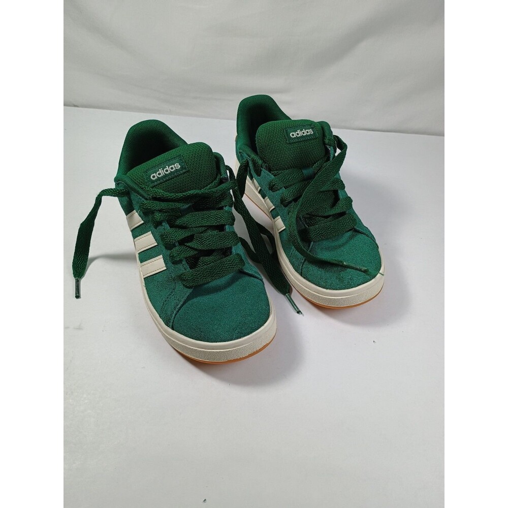 Adidas Green/White Suede Low Top Sneakers Lace Up Skater Size US 2